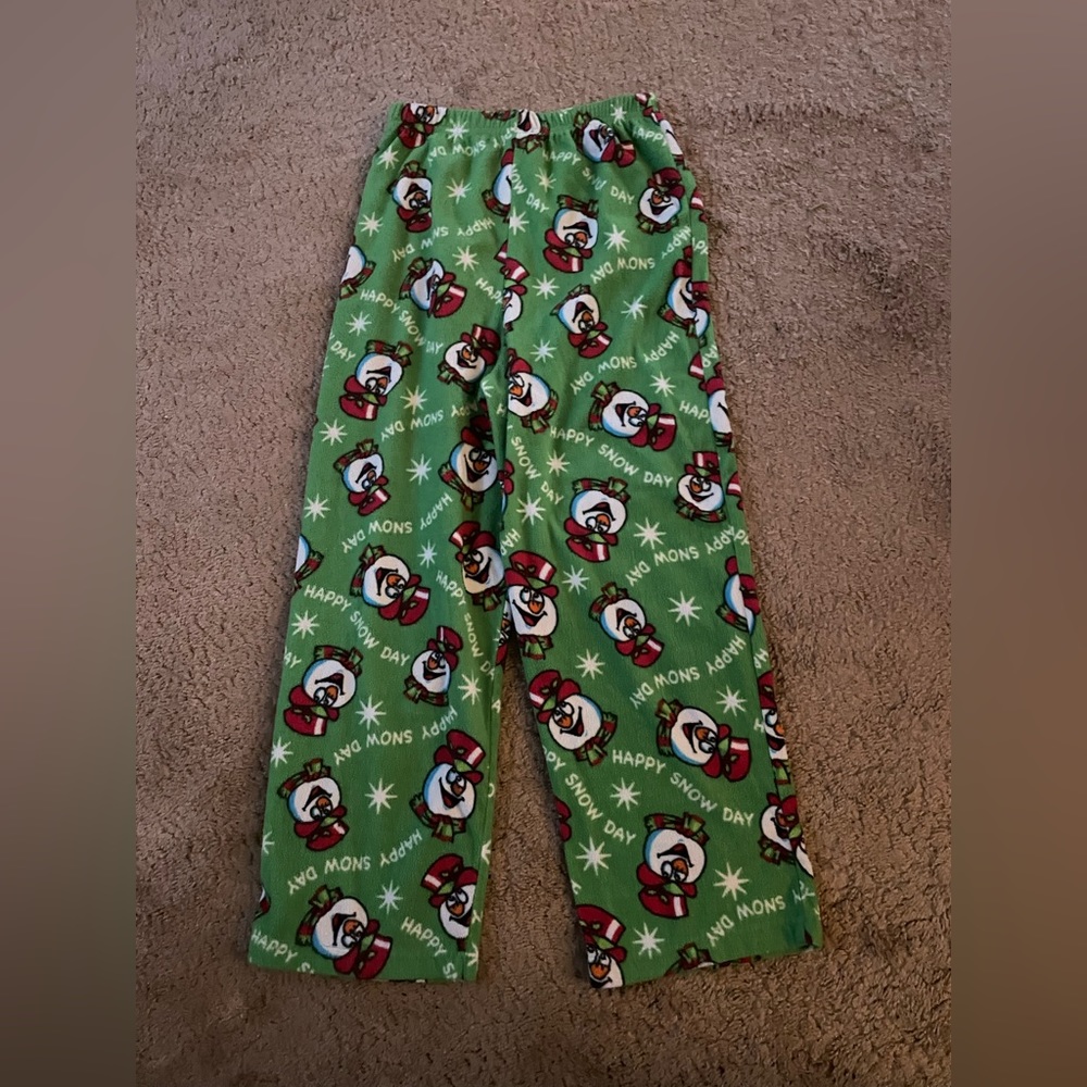 Mad Dog Concepts Boys size L 10/12 Fleece Pajama Lounge Pants Snowman Print